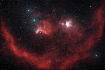 Fototapeta na wymiar Orionnebel und Pferdekopfnebel - Deepskyaufnahme