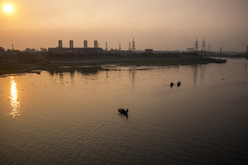 Evening view on the river Buriganga.