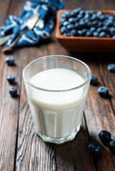 Blueberry yogurt in a glass