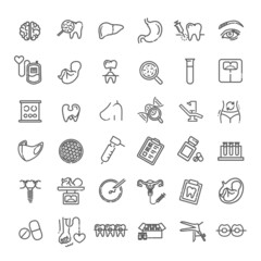 Line medicine concepts, vector line Icons set