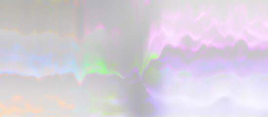 Naklejka na ściany i meble Abstract iridescent glitch art background image.