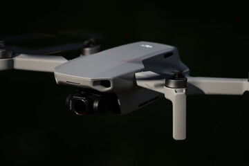 A drone in action in jena at 2021, copy space