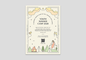 Church Youth Camp Flyer Card Layout