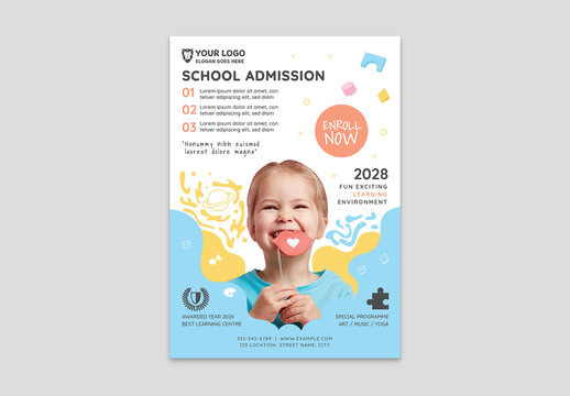 Kids School Daycare Kindergarten Flyer Layout