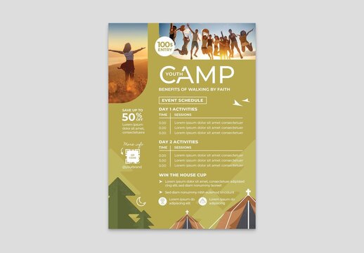 Modern Church Youth Summer Camp Flyer Poster