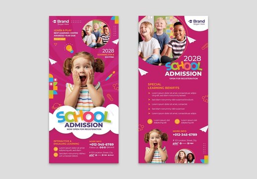 Thin School Education Kindergarten Daycare Flyer Card