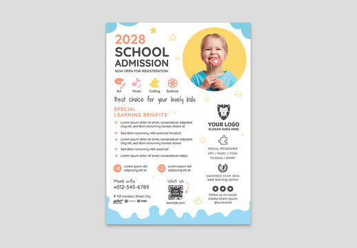 Multipurpose Kids School Daycare Kindergarten Flyer Poster