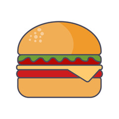 hamburger design of fast food eat restaurant and menu theme Vector illustration. Delicious burger.