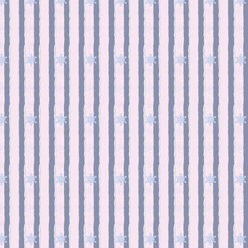 Seamless repeating winter pattern with abstract stripes in pink Gray color © Malsveta