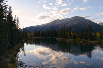 An Evening Blue Sky over Bow River