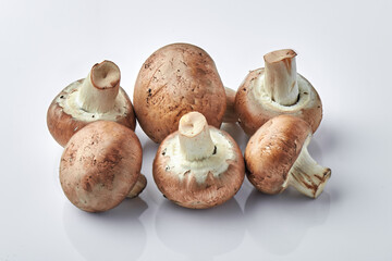 Mushrooms. royal champignon mushrooms on White Background.