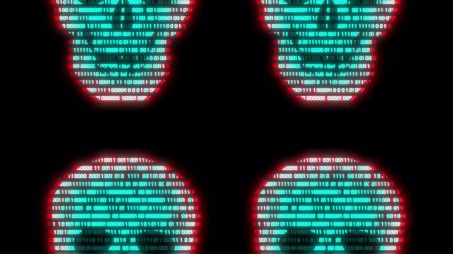 Skulls vertical animation loop includes alpha channel