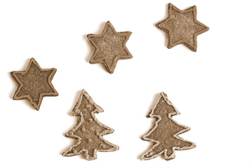 christmas cookies on white background