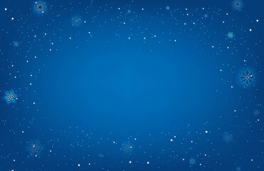 Winter Background With White Snowflake With Gradient Mesh, Vector Illustration