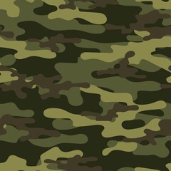 seamless green camouflage. print on clothes or print. vector.