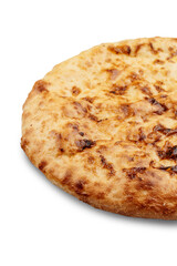 meat pie on white background
