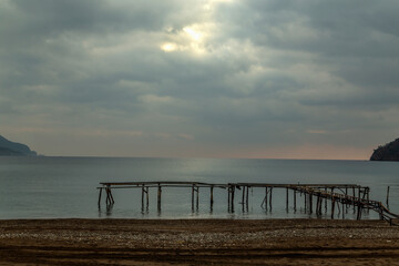 Obraz premium Adrasan Bay and Suluada in the blue and green of the Mediterranean