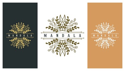 Premium Mandala Logo Design. Luxurious Decorative Ornament based Line Editable. Creative Template Vector Illustration.