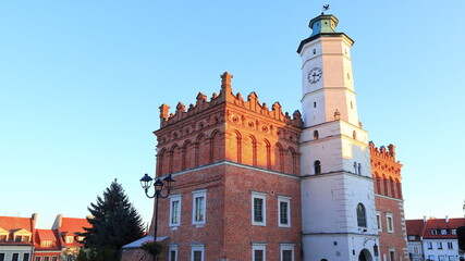 Sandomierz. Widok na ratusz. View of the town hall. Polska. - obrazy, fototapety, plakaty