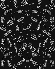 Background Christmas - Seamless pattern leaf 