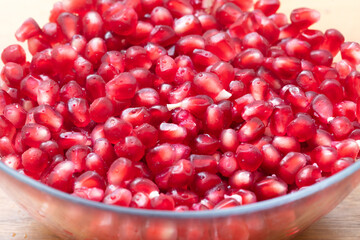 Pomegranate seeds close up
