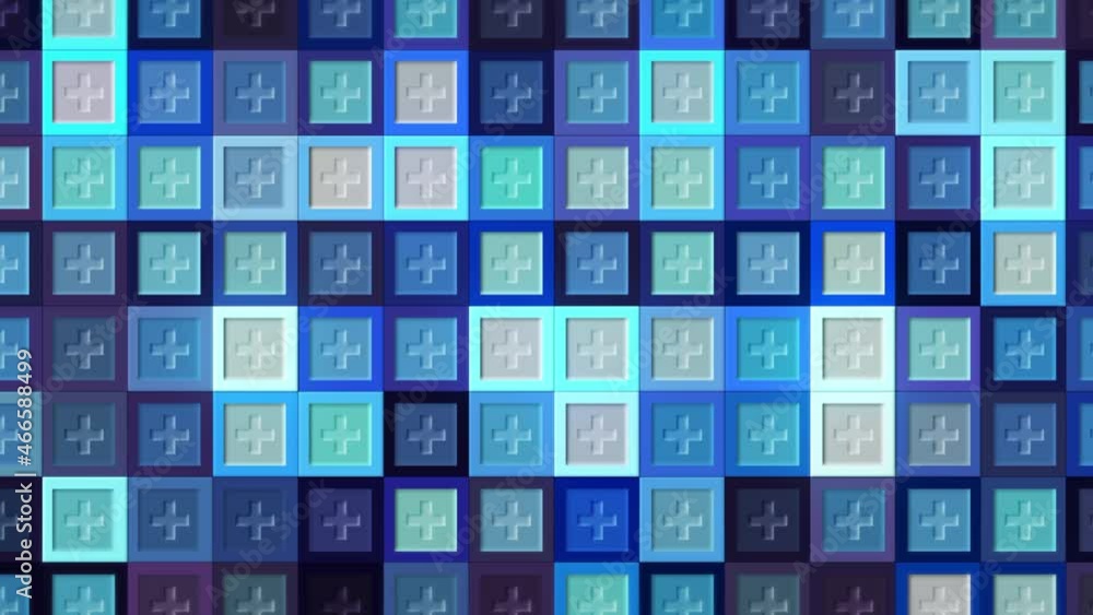 Poster mosaic background with flashing multicolored squares. motion. colorful flashing squares with pattern