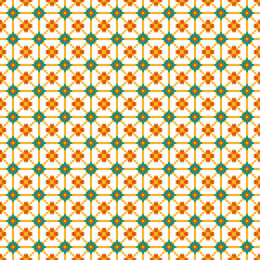 Pixel art. Sample. Illustration. Orange, green. seamless pattern