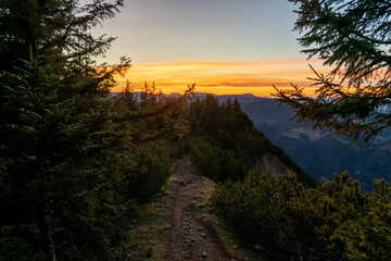 Breitenberg Sonnenuntergang Tannheimer Berge Pfronten