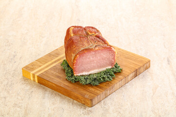 Delicous pork cured meat isolated