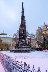 Fototapeta premium Kranner Fountain in winter time
