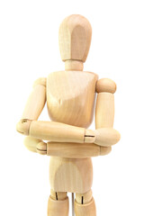 wooden figurine of a man in a static position