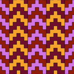 Seamless pattern. Oriental ornament. Chevrons background. Traditional architecture wallpaper. Ancient motif. Manji mosaic. Geometric digital paper. Ethnic textile print. Vector art work