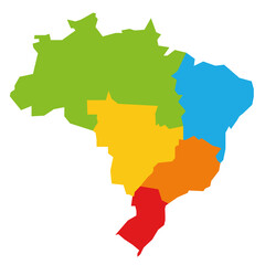 Brazil - vector map of regions - 466593470