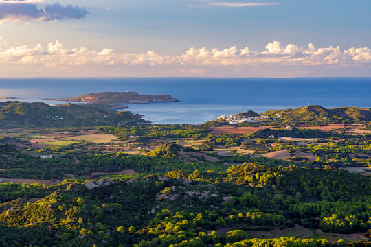 sunset view from Toro mountain, menorca, balearic islands, spain