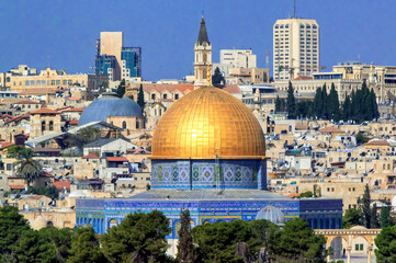 Obraz premium The Dome on The Rock at Jerusalem in Israel.