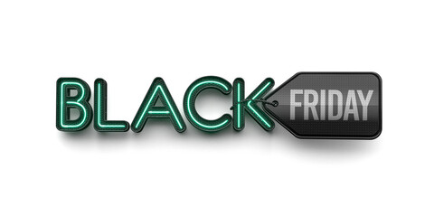 Black friday sale 3d render realistic banner template design 