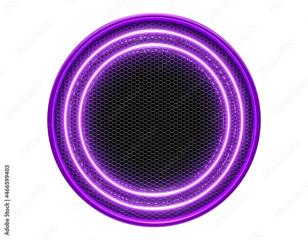 Wall mural frame 3d render neon grid realistic