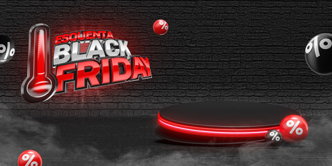 Hot black friday sale banner template brazil portuguese
