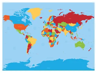 Hochdetaillierte politische Karte der Welt © pyty