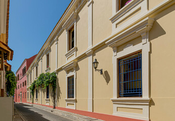 Historic center with its contrasts of colonial and modern architecture.