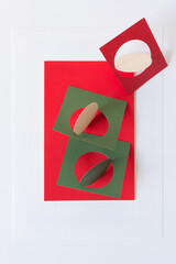 christmas abstract objects on paper