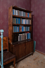 Old bookcase in the interior