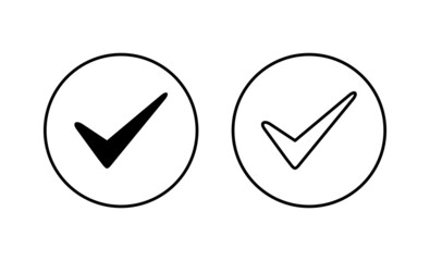 Check mark icons set. Tick mark sign and symbol