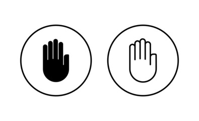 Hand icons set. hand sign and symbol. palm