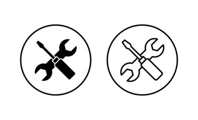 Repair tools icons set. tool sign and symbol. setting icon. Wrench and screwdriver. Service