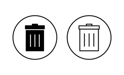 Trash icons set. trash can icon. delete sign and symbol.