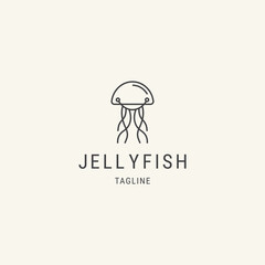 Modern jellyfish logo design template