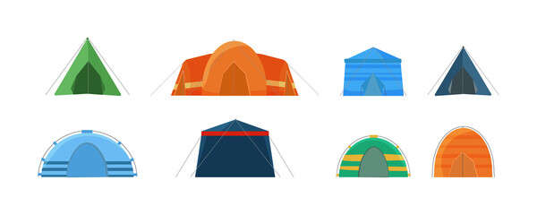 Multi Colored tent for camping in the nature and for outdoor celebrations. 