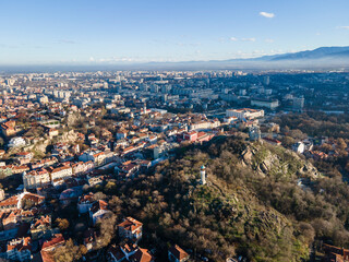 Aerial view of City of Plovdiv, Bulgaria