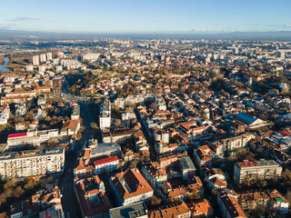 Aerial view of City of Plovdiv, Bulgaria